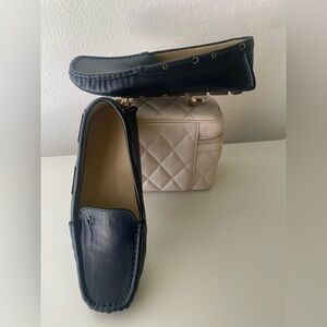 Janie and Jack Navy Kids Moccasins